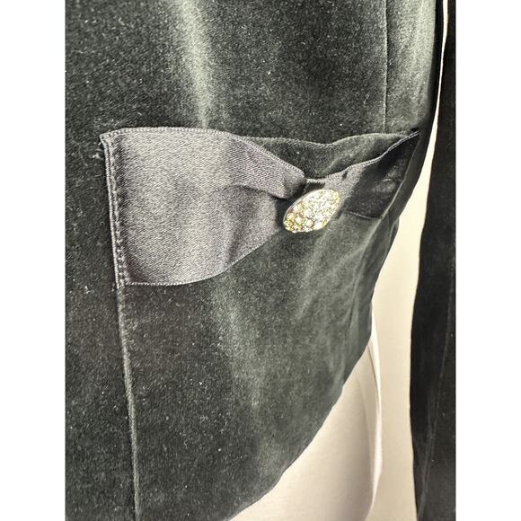 *Flaw Lily Pulitzer Velvet Rhinestone Button Cropped Jacket Black Womens Size 10 - Picture 11 of 16